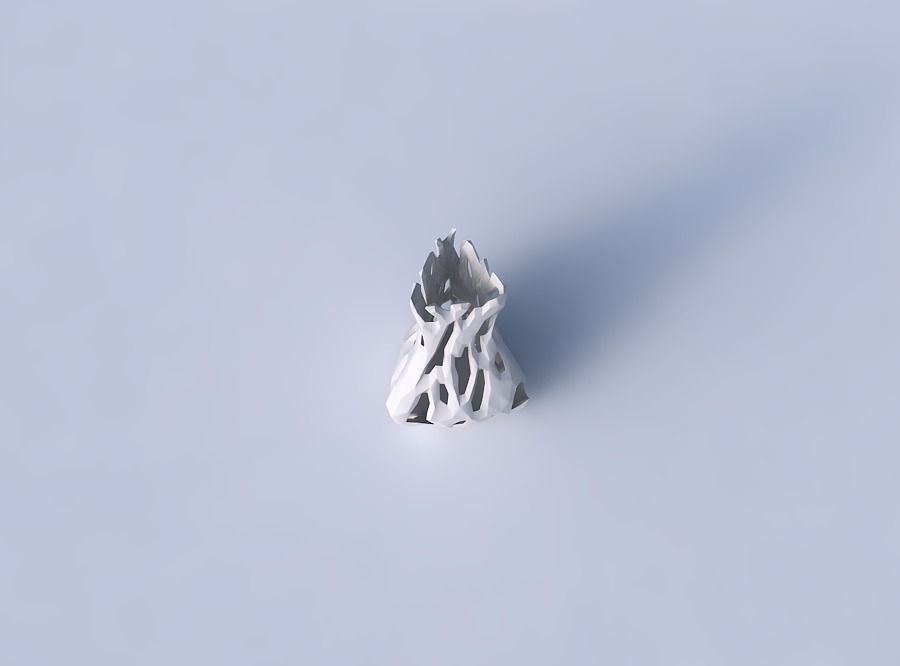 Vase puffy triangle with faceted cuts 3D print model_2