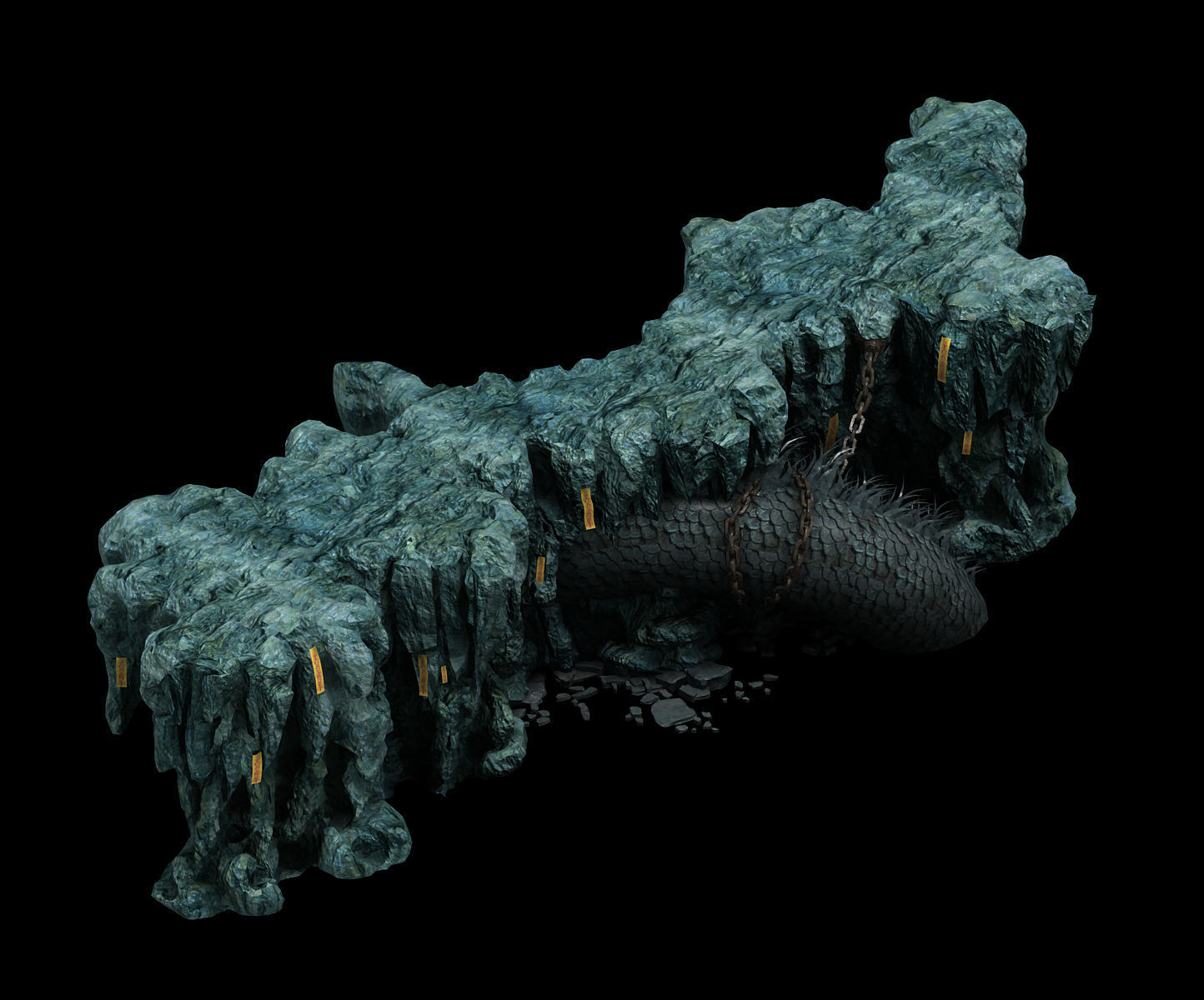 Trapped Dragon Cave - Mountain 04 3D model_3