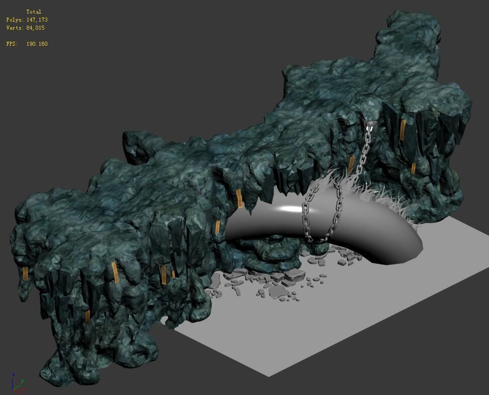 Trapped Dragon Cave - Mountain 04 3D model_1