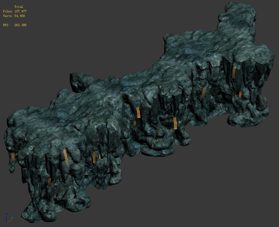 Trapped Dragon Cave - Mountain 07 3D model_1