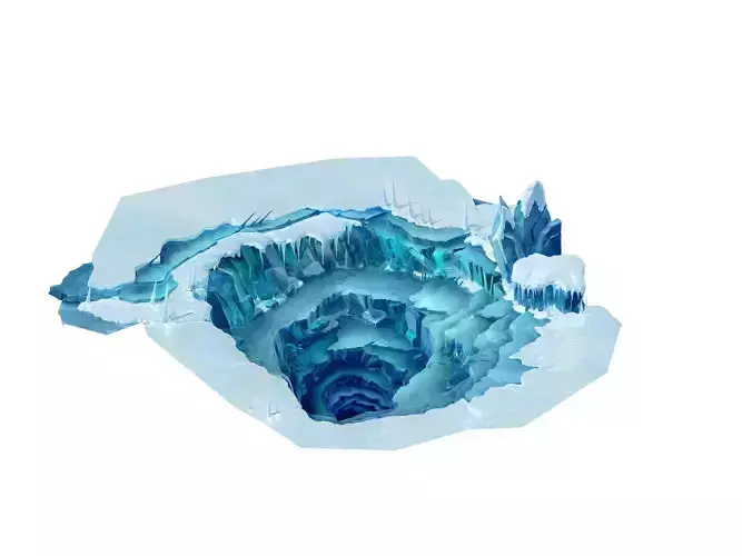 Cold wind highland - ice hole 01 3D model