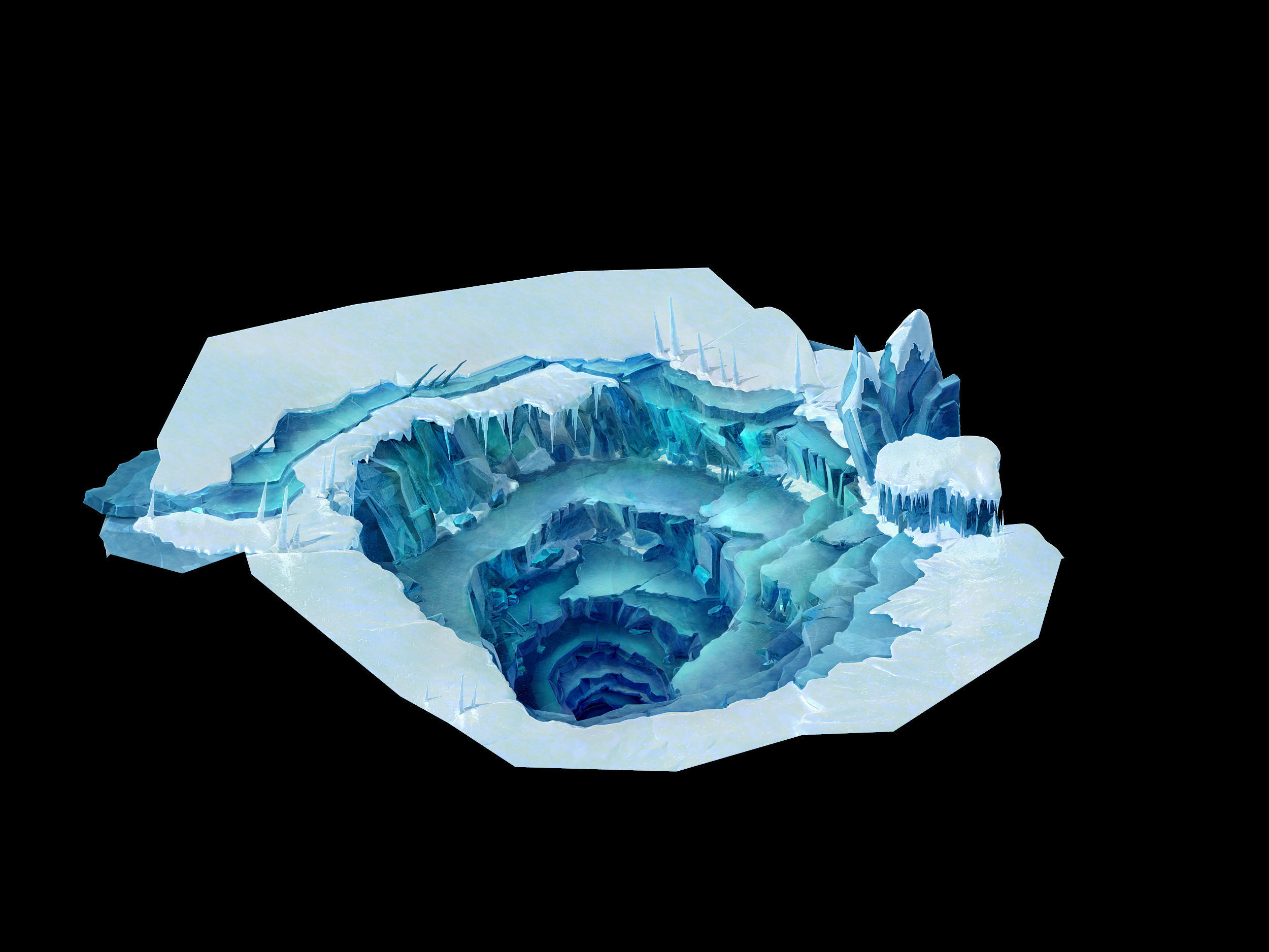 Cold wind highland - ice hole 01 3D model_1