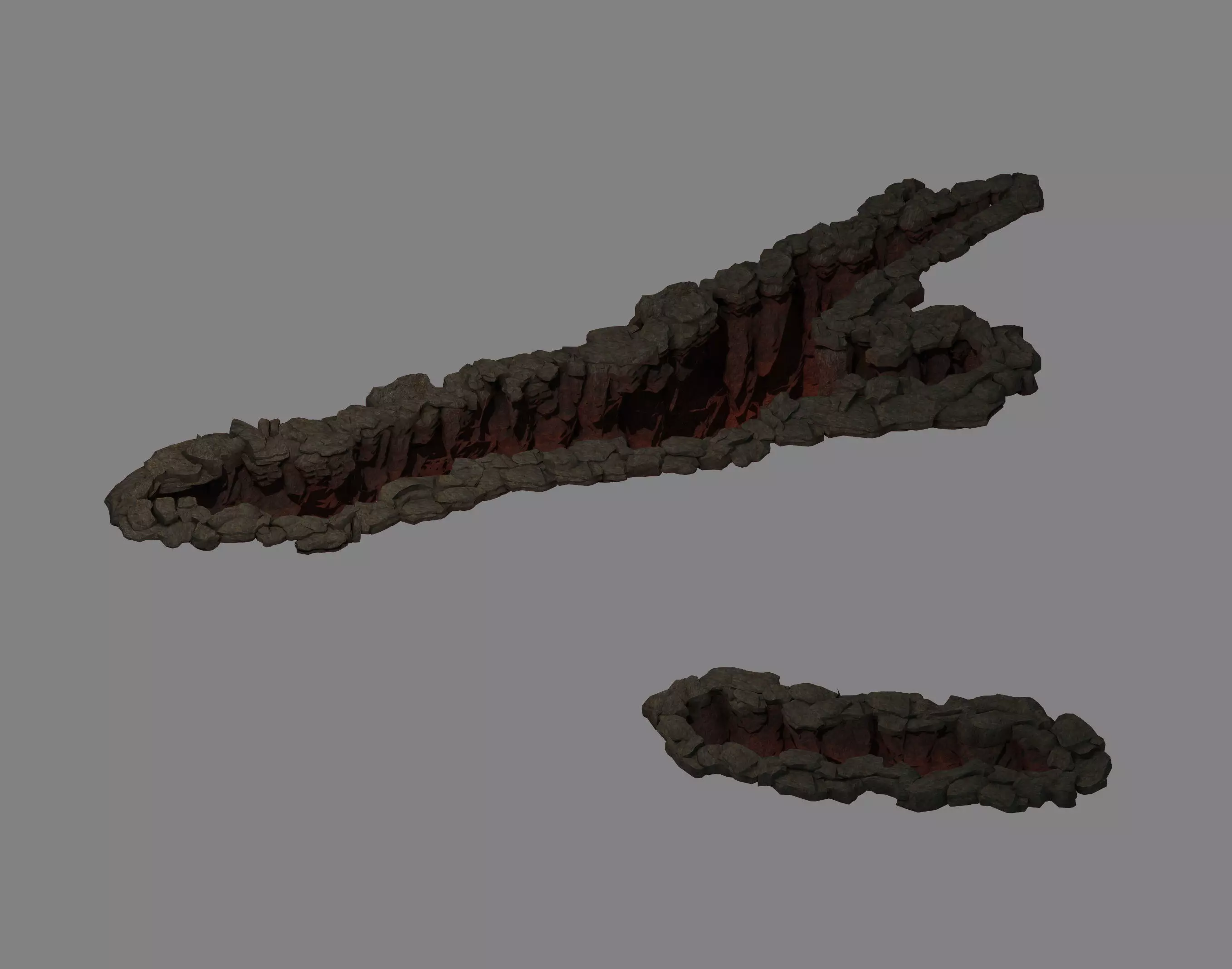 Long main city - outside the city cracked seam 01 3D model_0