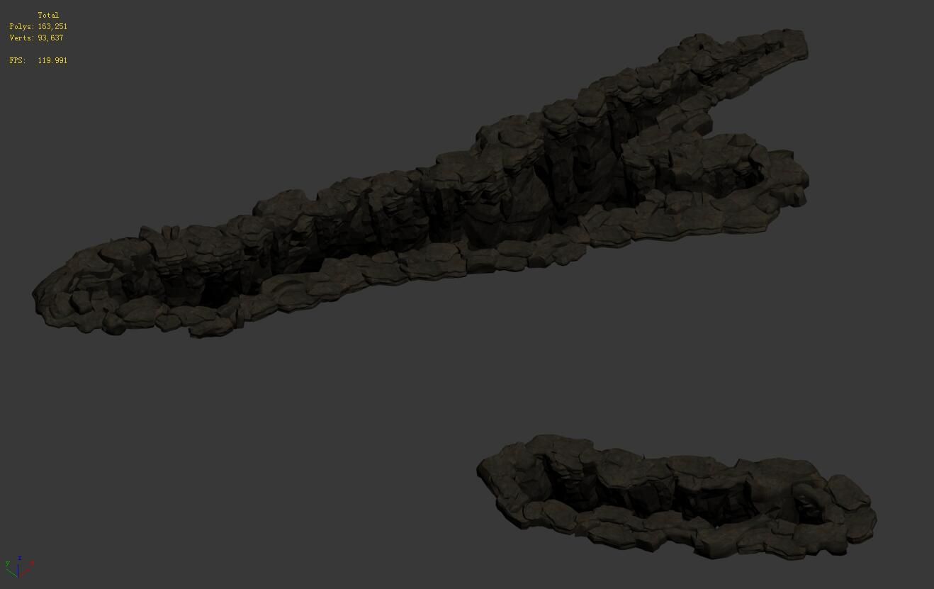 Long main city - outside the city cracked seam 01 3D model_2