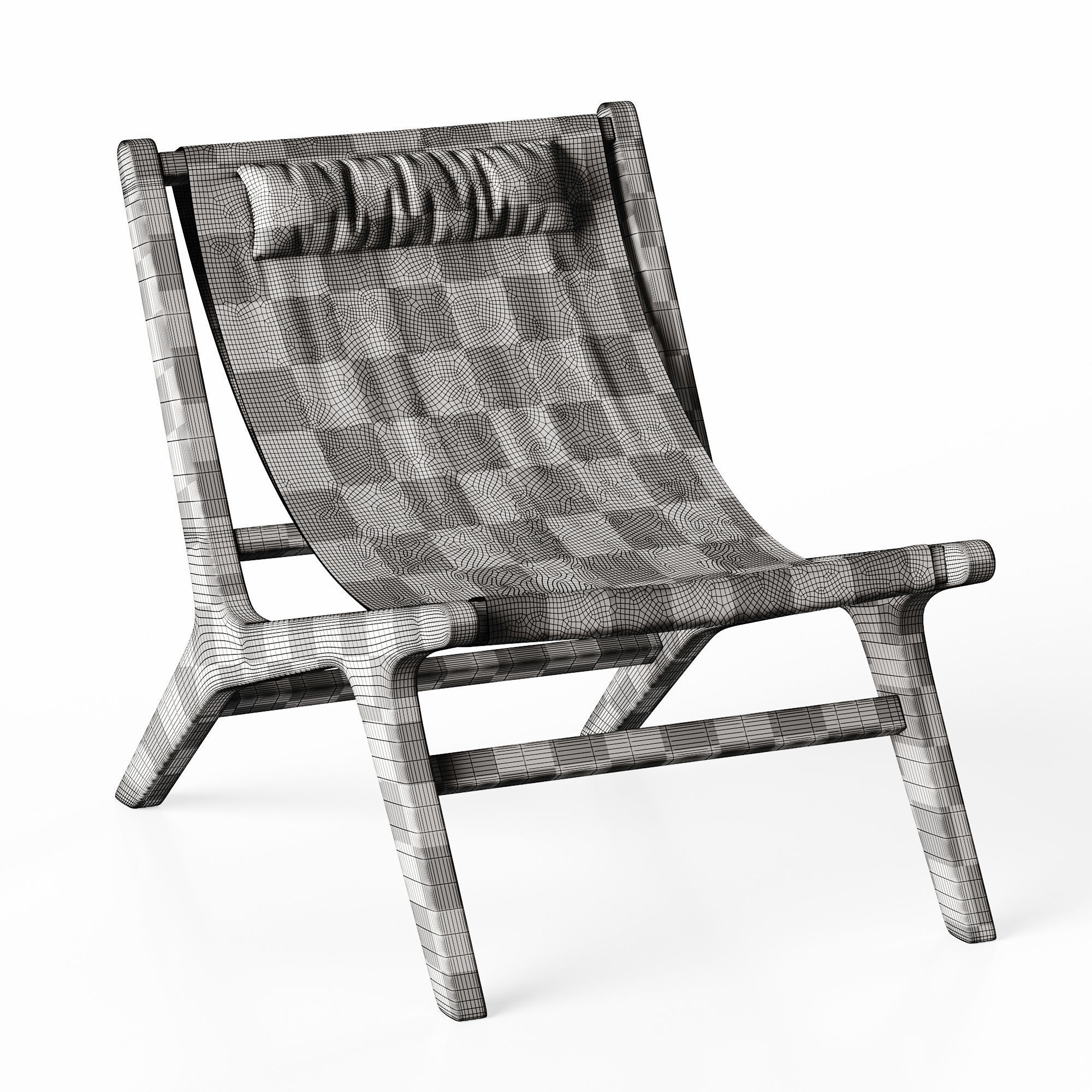 Nairobi Garden Armchair No3 Low-poly 3D model_5