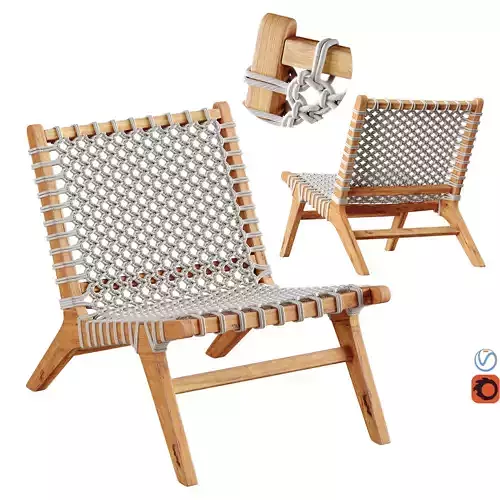 Nairobi Garden Armchair No4 Low-poly 3D model