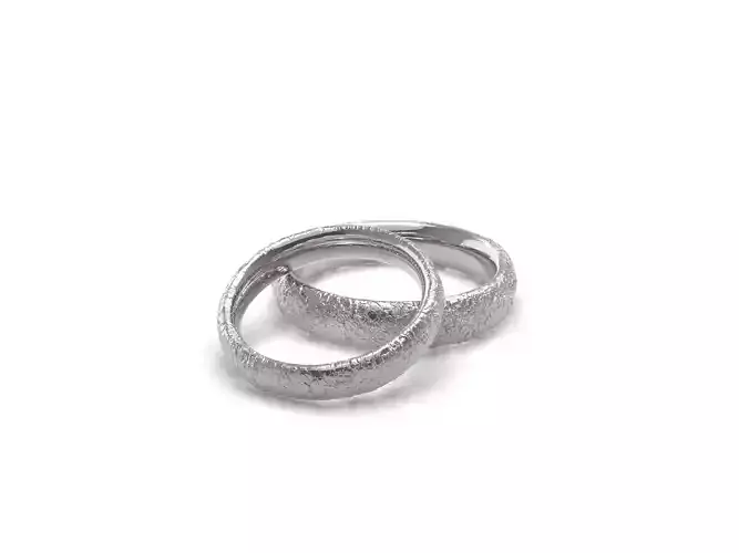 Small stones texture wedding rings 3D print model