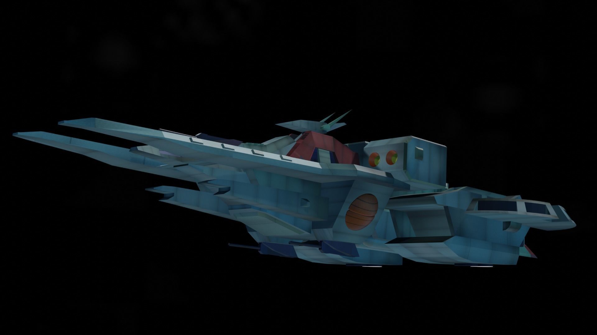 ARGAMA spaceship flying in sky 3D model_20