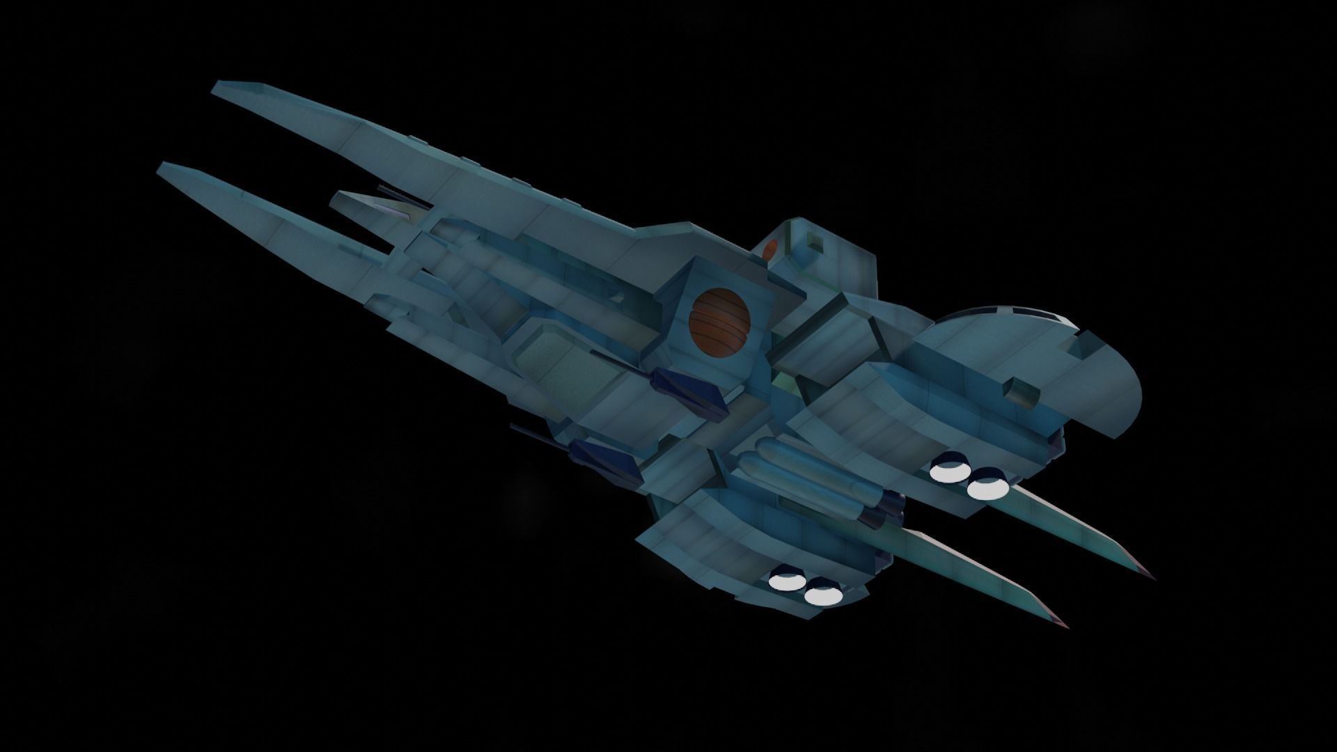 ARGAMA spaceship flying in sky 3D model_7