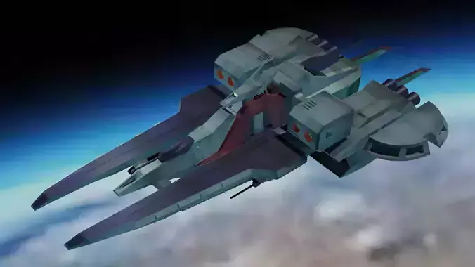 ARGAMA spaceship flying in sky 3D model