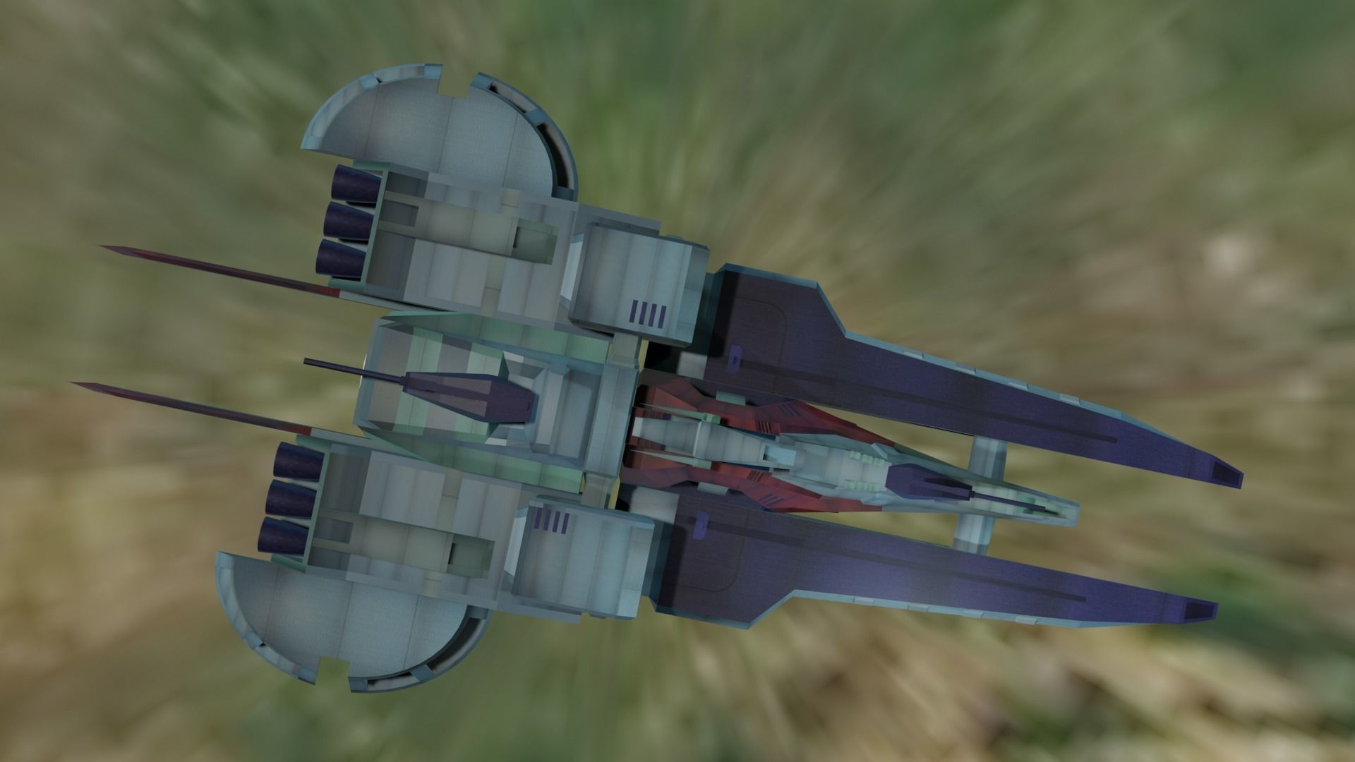 ARGAMA spaceship flying in sky 3D model_18