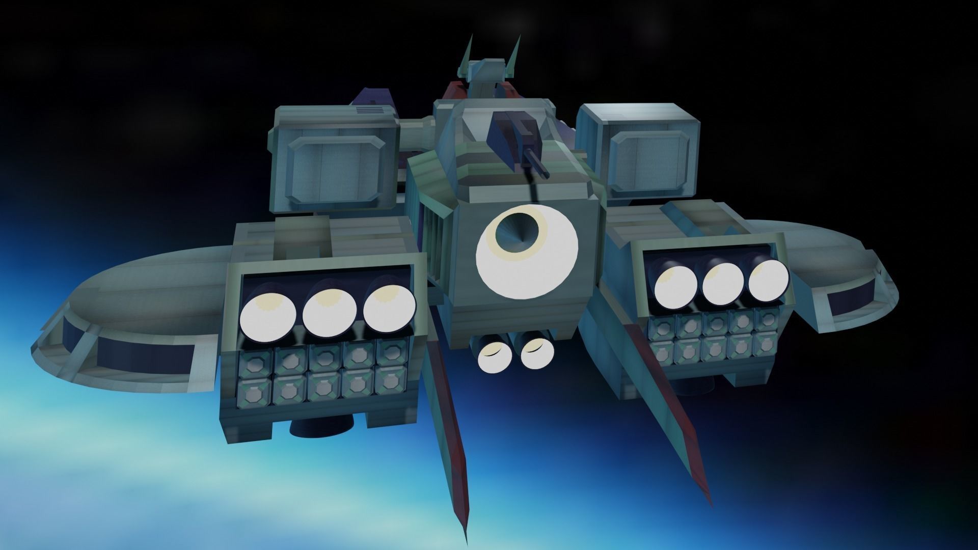 ARGAMA spaceship flying in sky 3D model_2
