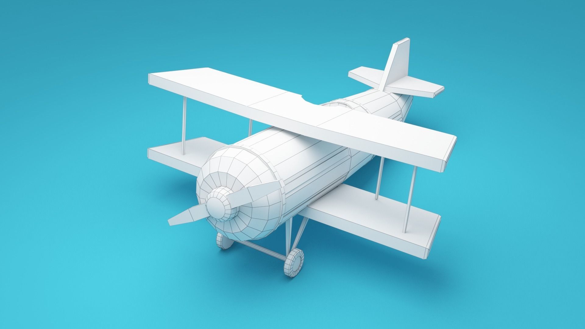 cartoon plane - Low-poly Airplane 3d model Low-poly 3D model_1