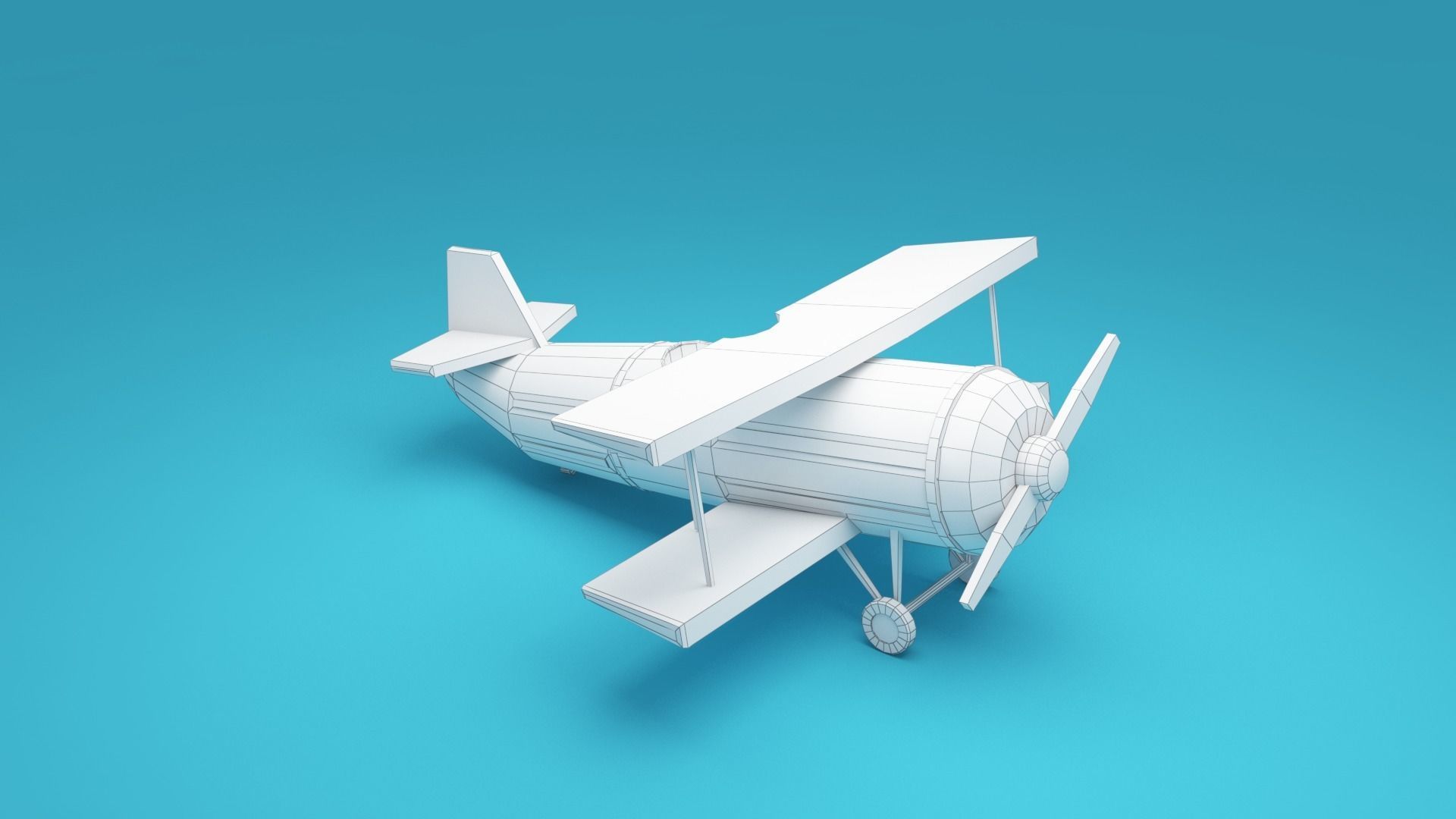 cartoon plane - Low-poly Airplane 3d model Low-poly 3D model_6