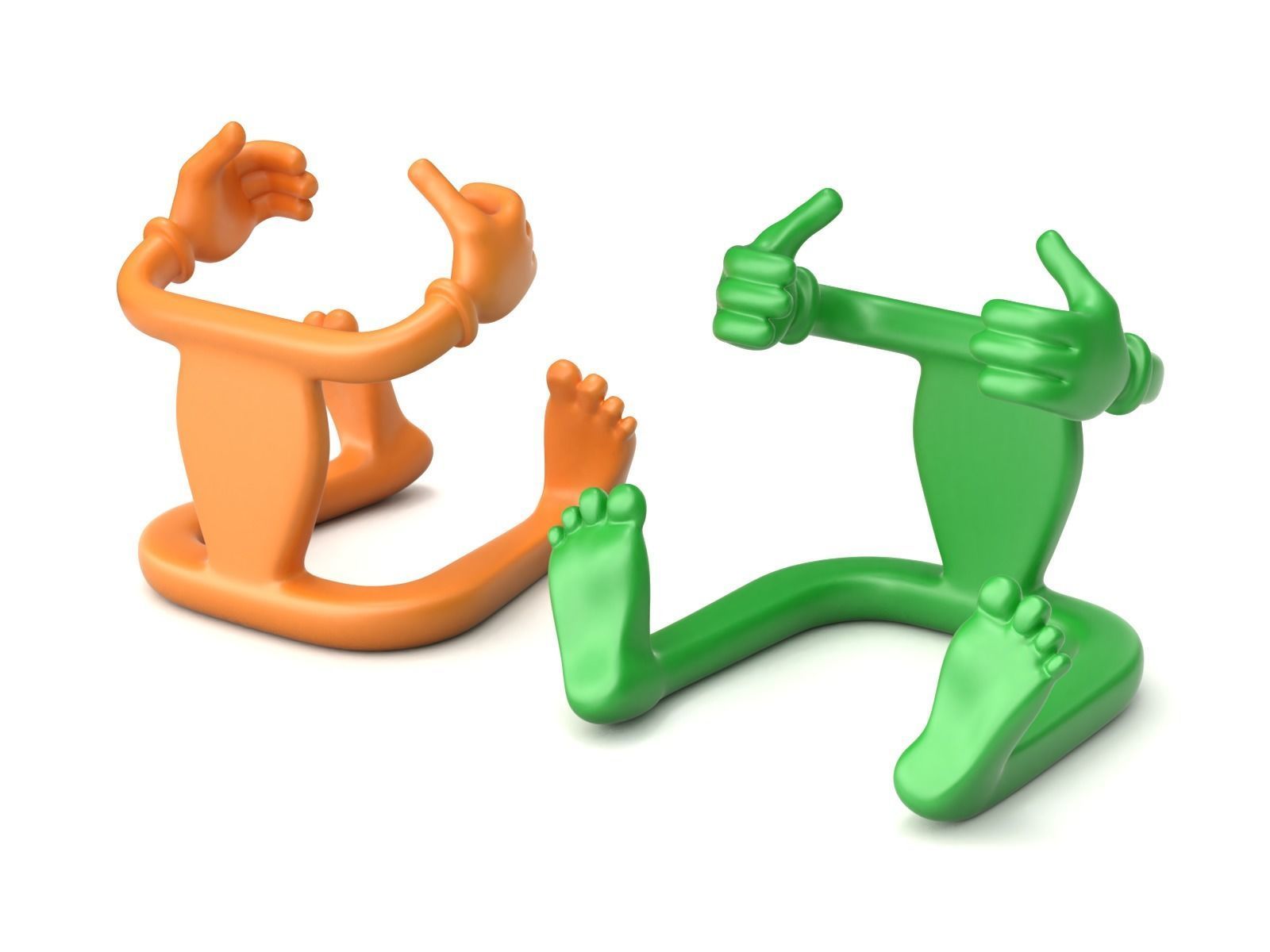 Cartoonish Mobile Holder 3D model_11