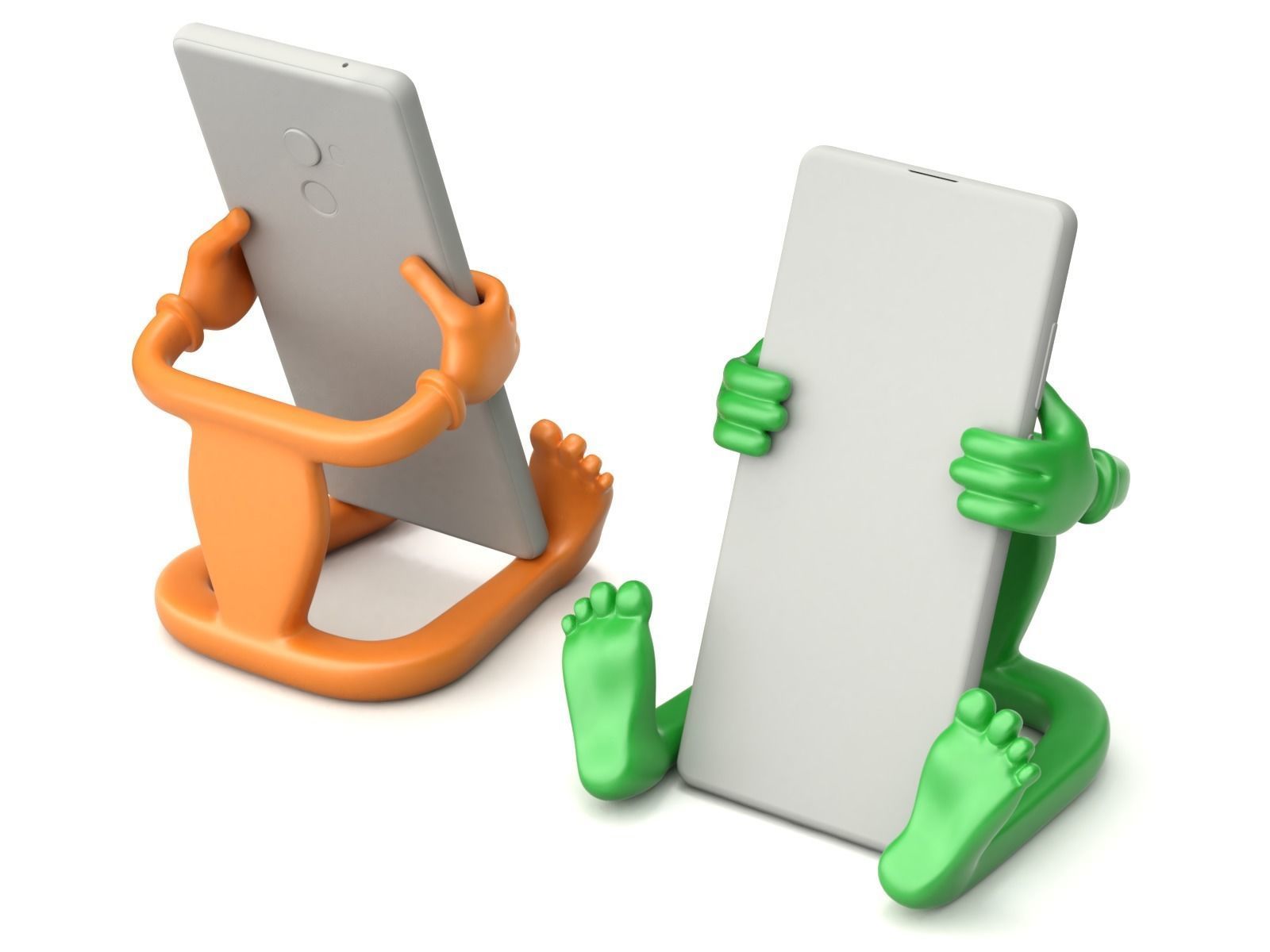 Cartoonish Mobile Holder 3D model_1