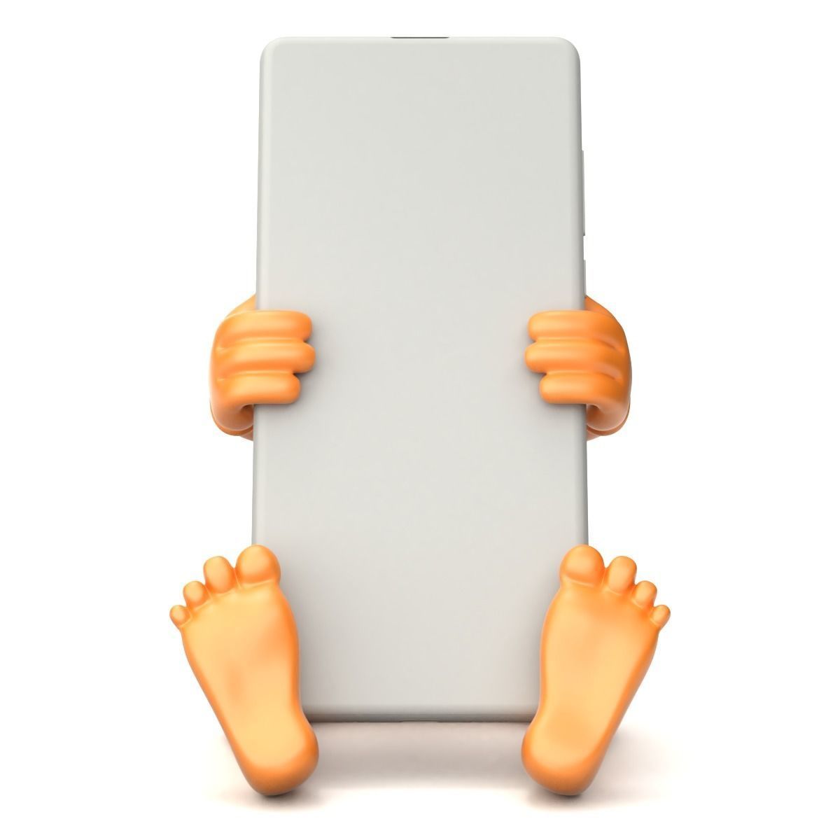Cartoonish Mobile Holder 3D model_7