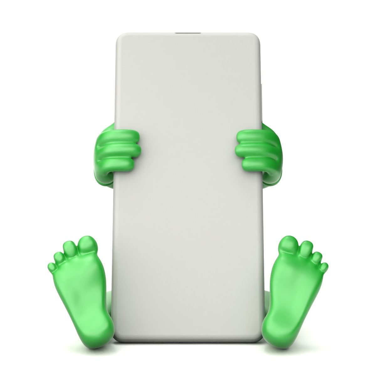 Cartoonish Mobile Holder 3D model_8