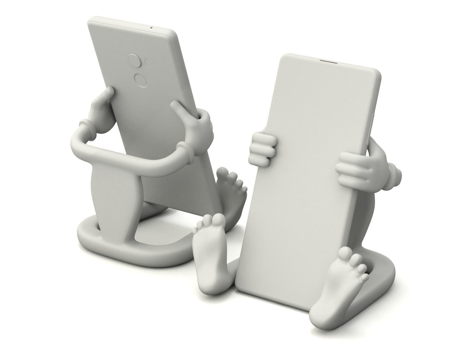 Cartoonish Mobile Holder 3D model_12