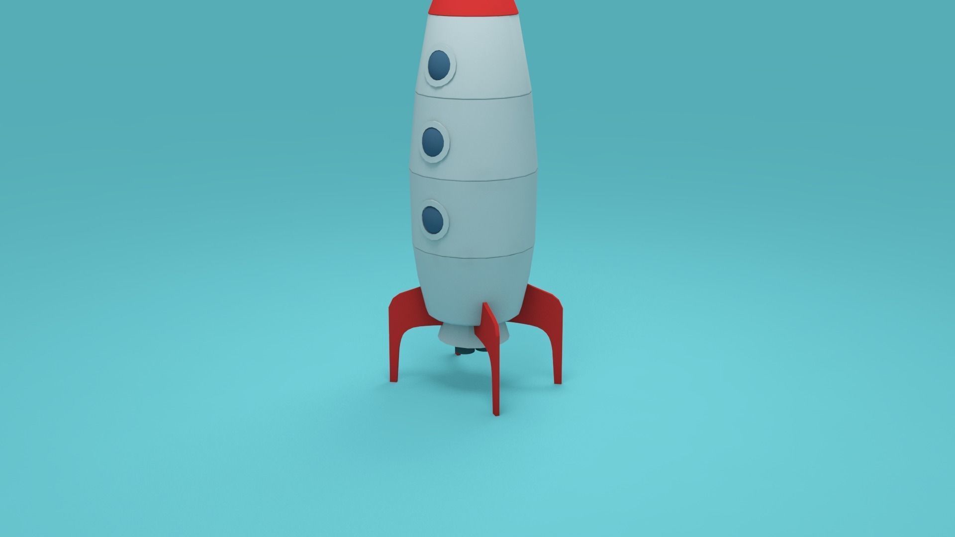 Low-poly rocket - cartoon spaceship Low-poly 3D model_4