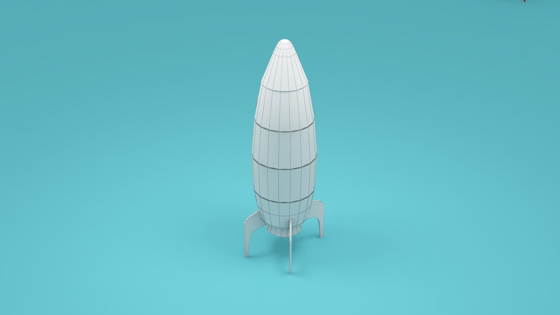 Low-poly rocket - cartoon spaceship Low-poly 3D model_6
