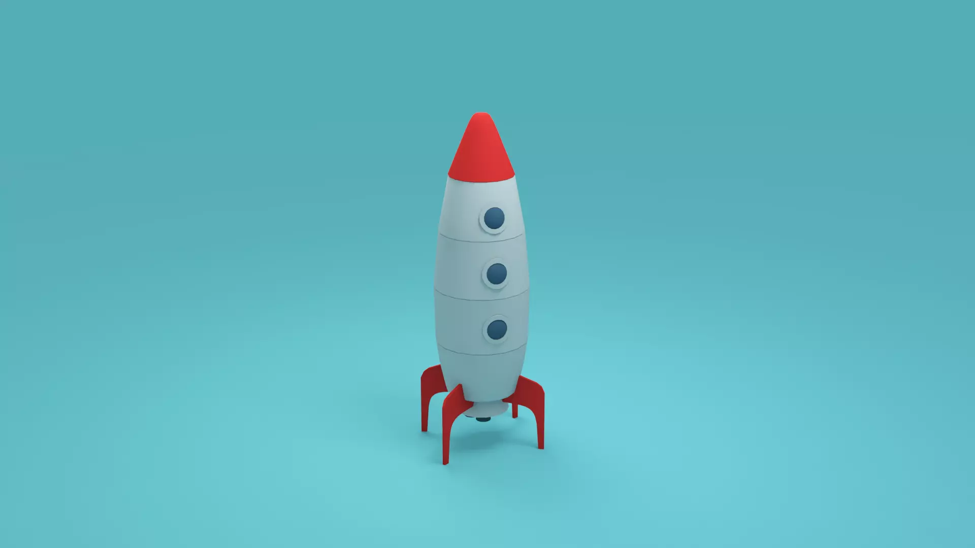 Low-poly rocket - cartoon spaceship Low-poly 3D model_0