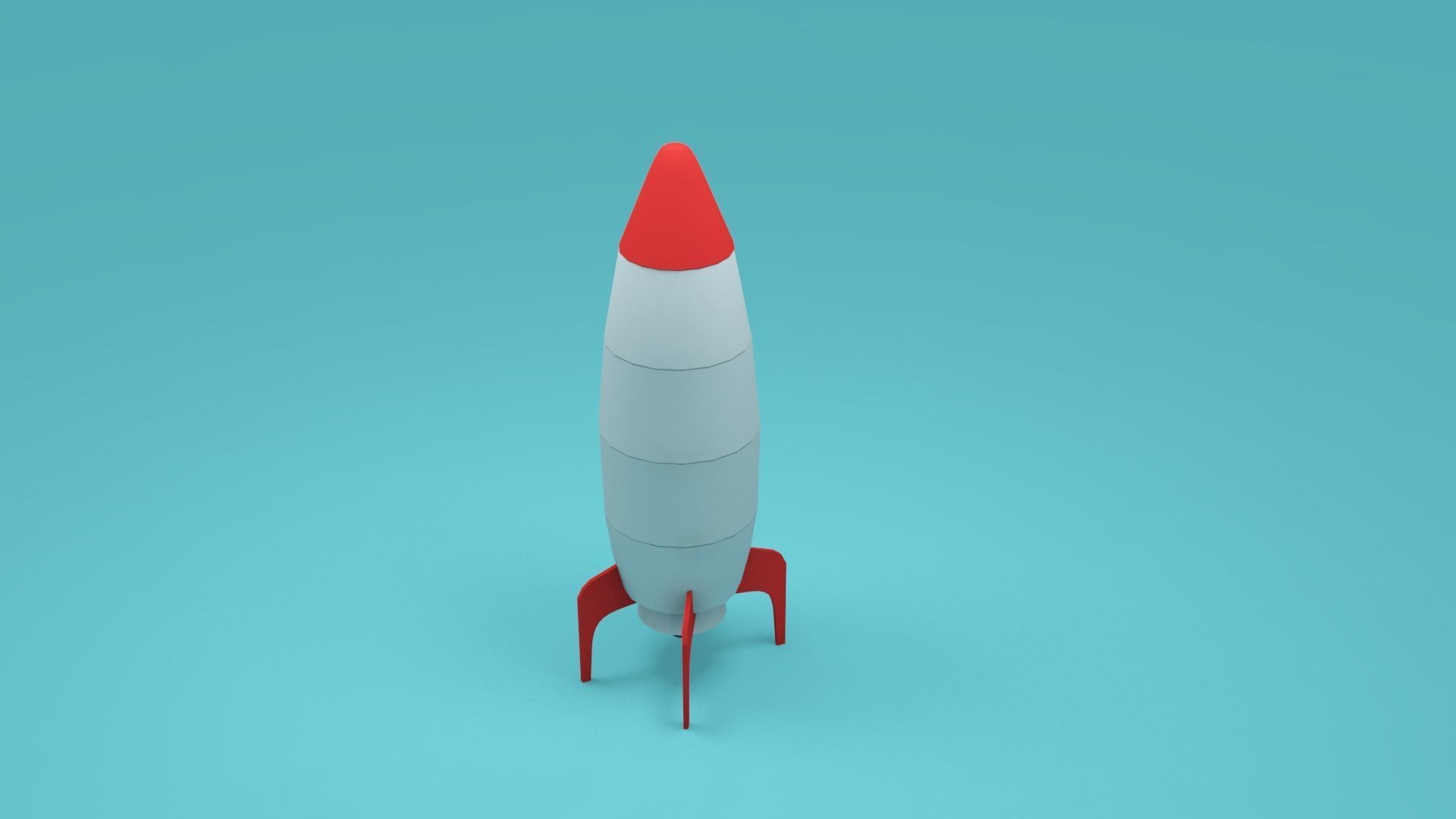 Low-poly rocket - cartoon spaceship Low-poly 3D model_5