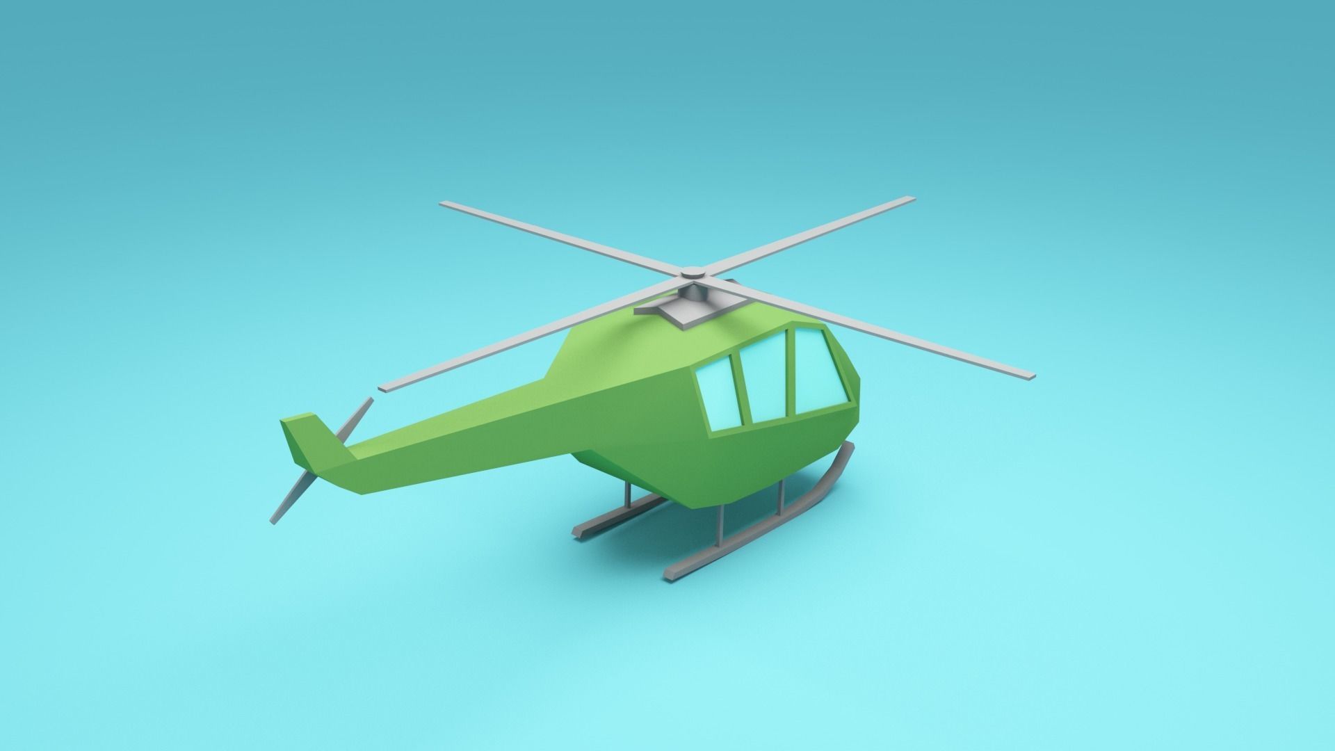 Low-poly cartoon Helicopter - cartoon aircrafts Low-poly 3D model_2