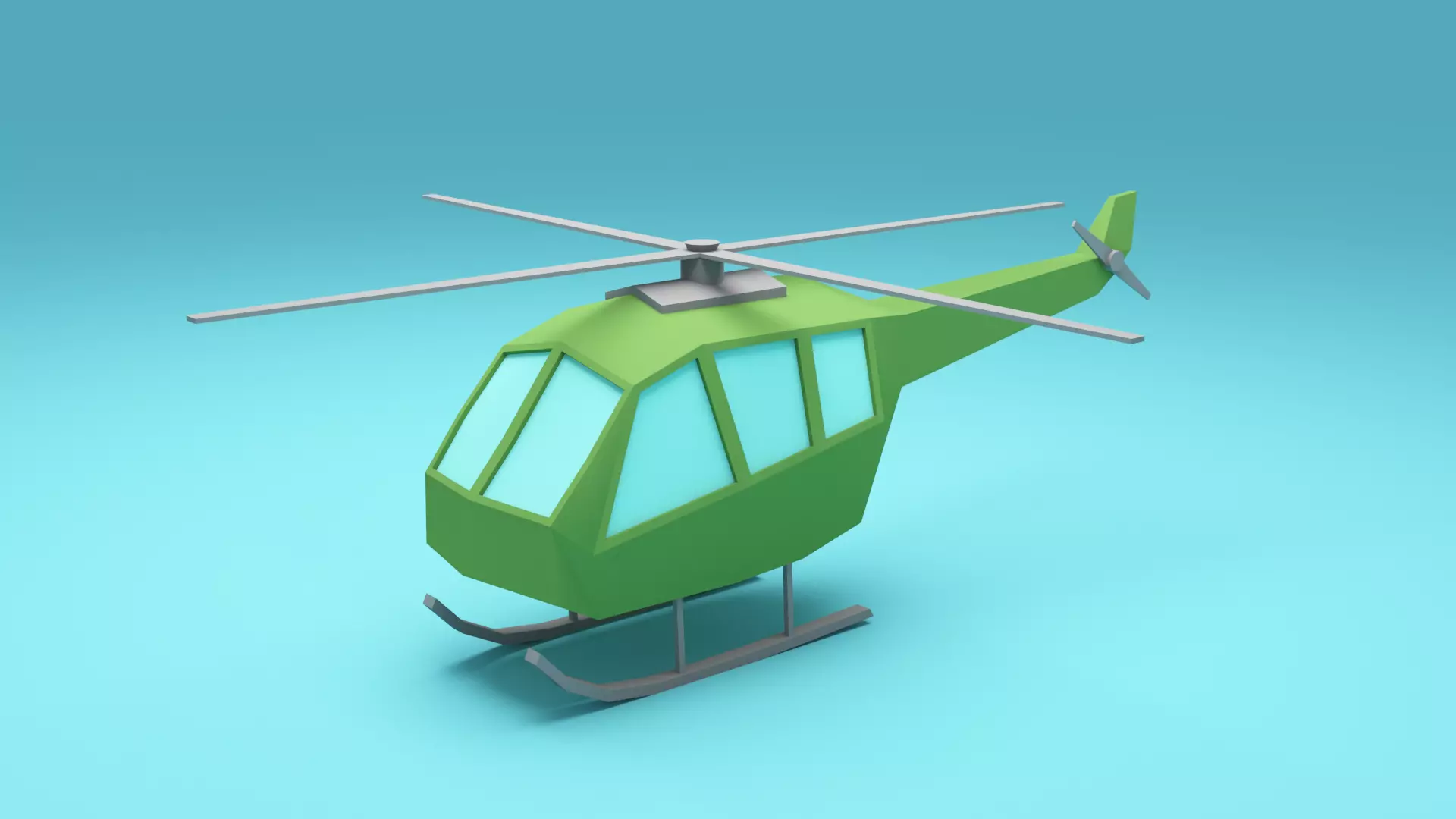 Low-poly cartoon Helicopter - cartoon aircrafts Low-poly 3D model_0