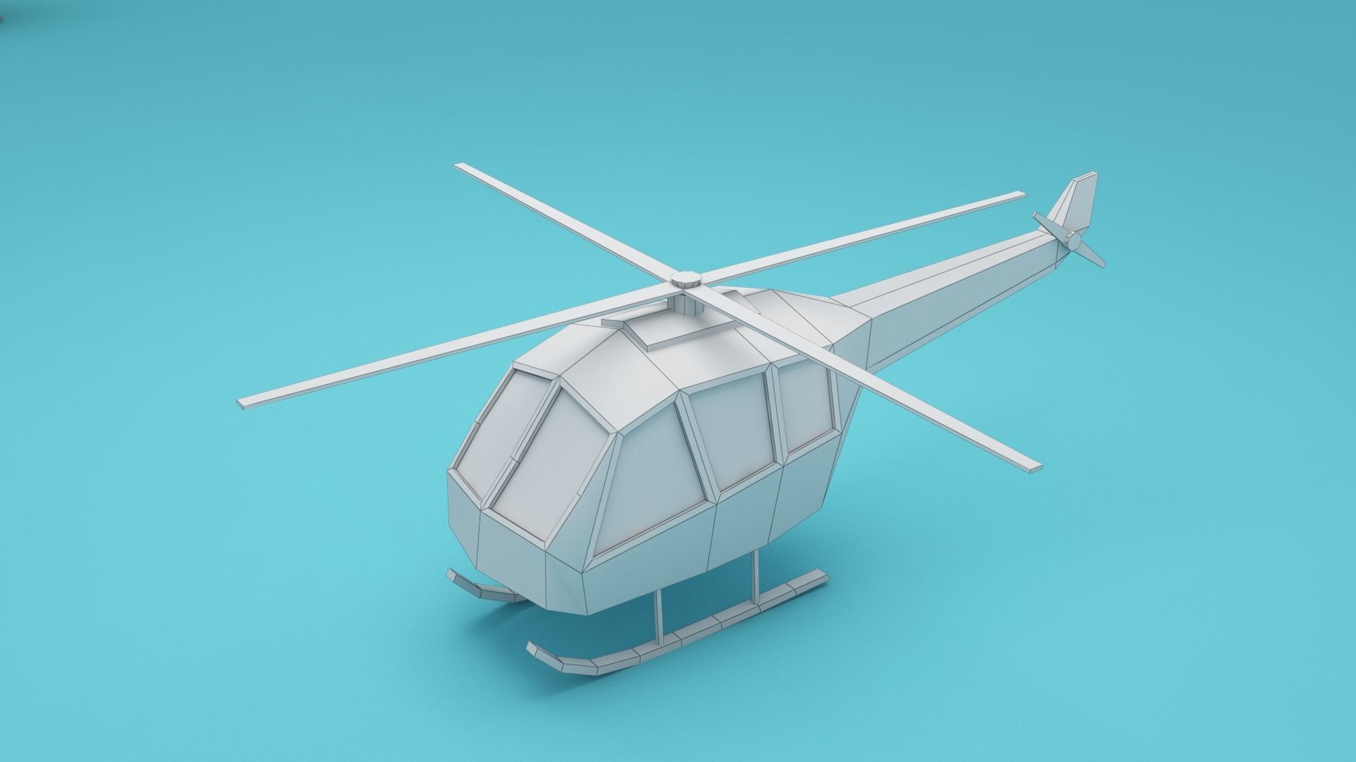 Low-poly cartoon Helicopter - cartoon aircrafts Low-poly 3D model_1