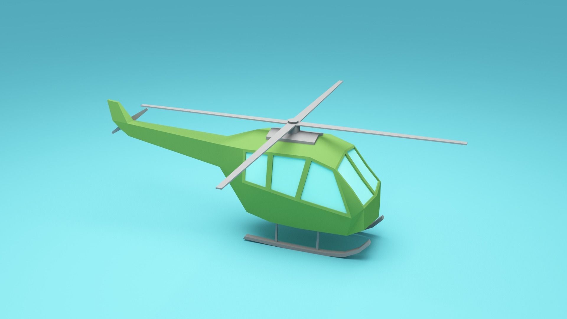 Low-poly cartoon Helicopter - cartoon aircrafts Low-poly 3D model_3