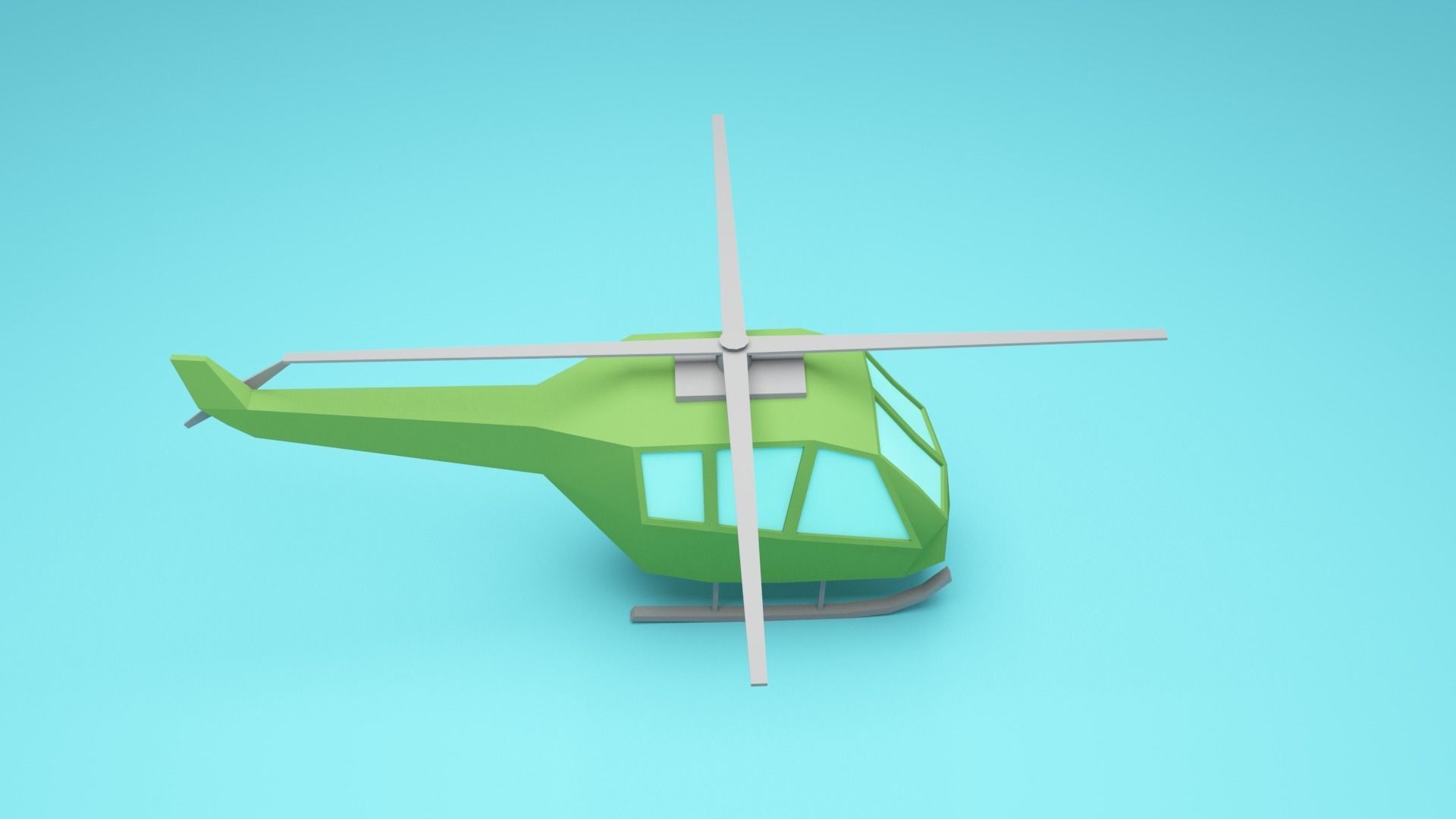 Low-poly cartoon Helicopter - cartoon aircrafts Low-poly 3D model_7