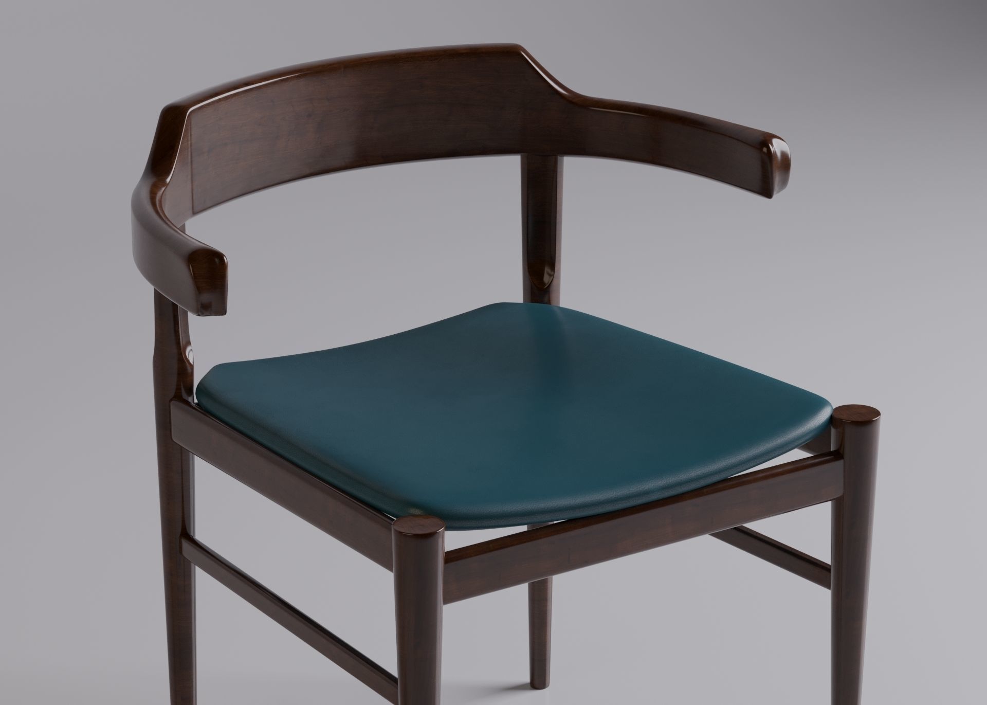 Wood Armchair 3D model_3
