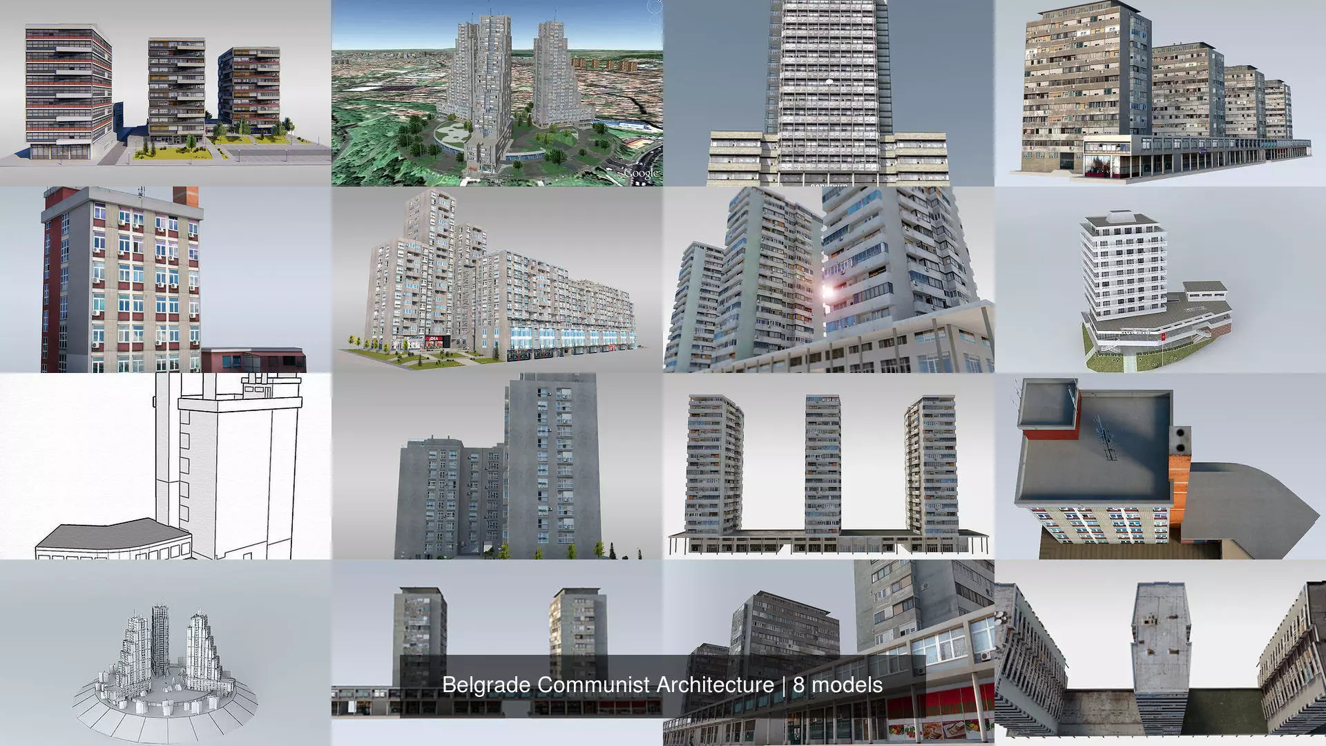 Belgrade Communist Architecture 3D Model Collection_0