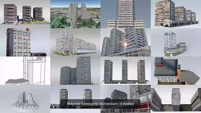 Belgrade Communist Architecture 3D Model Collection