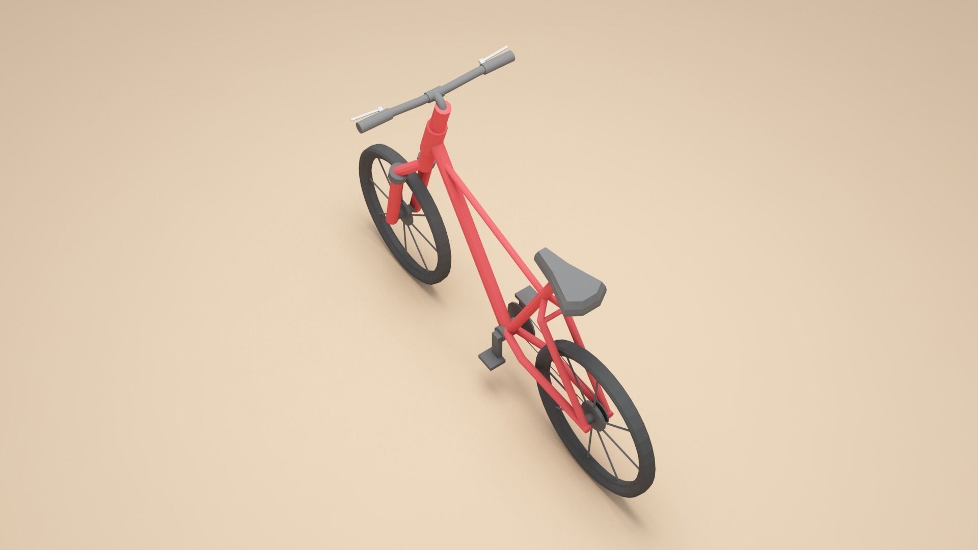 Low-poly Bicycle - Cartoon Bike 3d model Low-poly 3D model_3