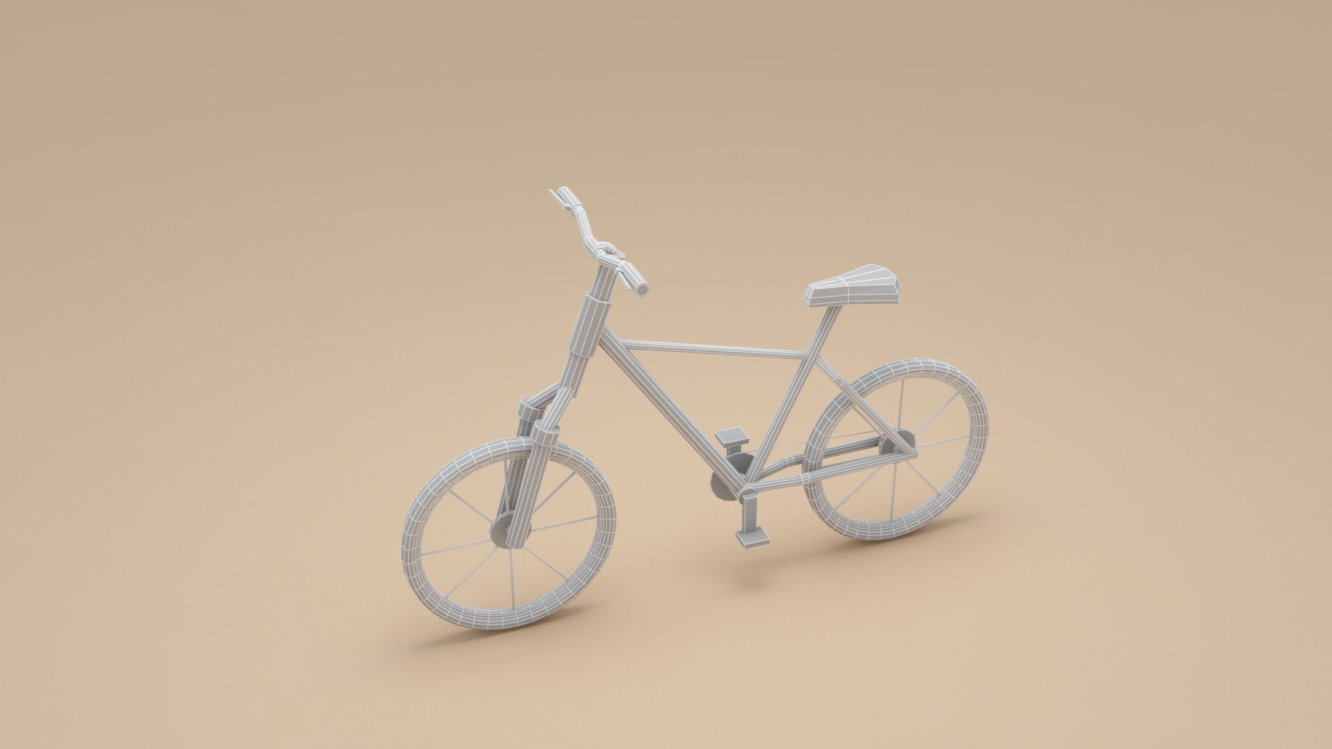 Low-poly Bicycle - Cartoon Bike 3d model Low-poly 3D model_6