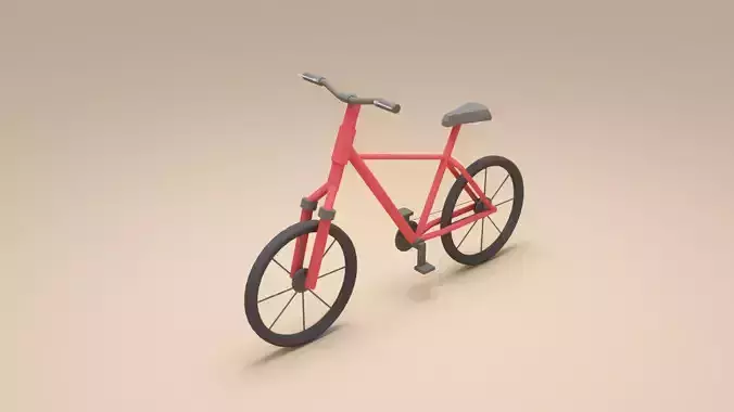 Low-poly Bicycle - Cartoon Bike 3d model Low-poly 3D model