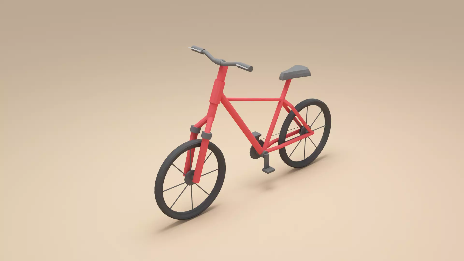 Low-poly Bicycle - Cartoon Bike 3d model Low-poly 3D model_0