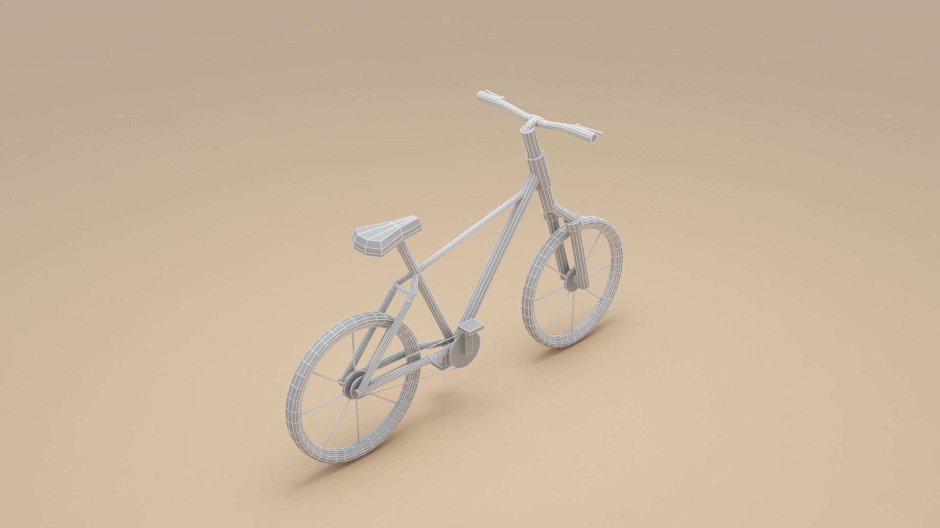 Low-poly Bicycle - Cartoon Bike 3d model Low-poly 3D model_1