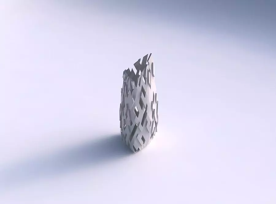 Vase tipped triangle with cuts and 3D print model