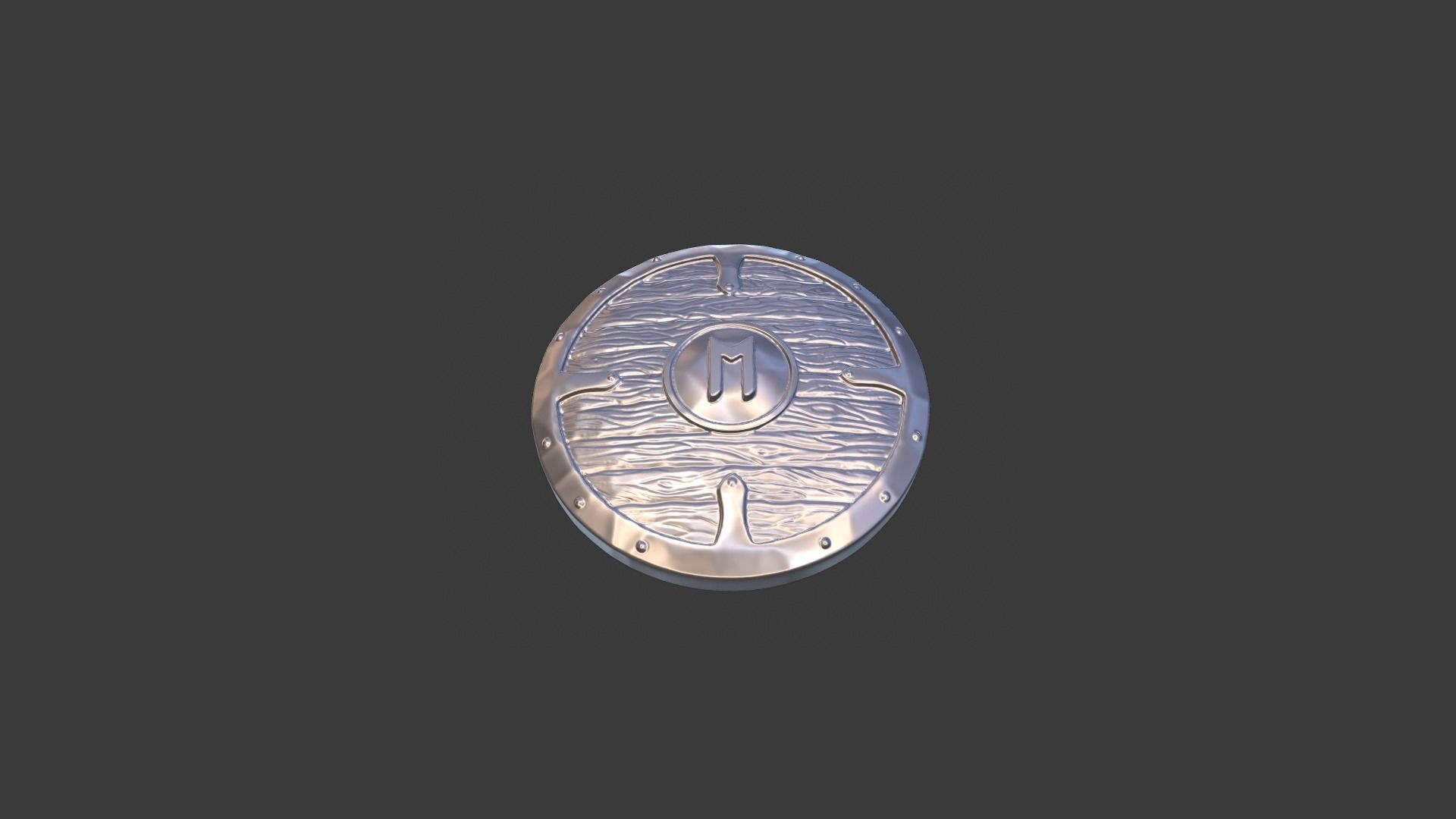 Scandinavian shield with rune Ehwaz 3D print model_8
