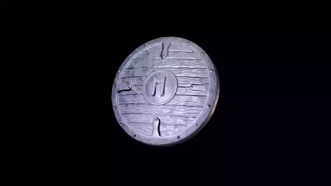 Scandinavian shield with rune Ehwaz 3D print model