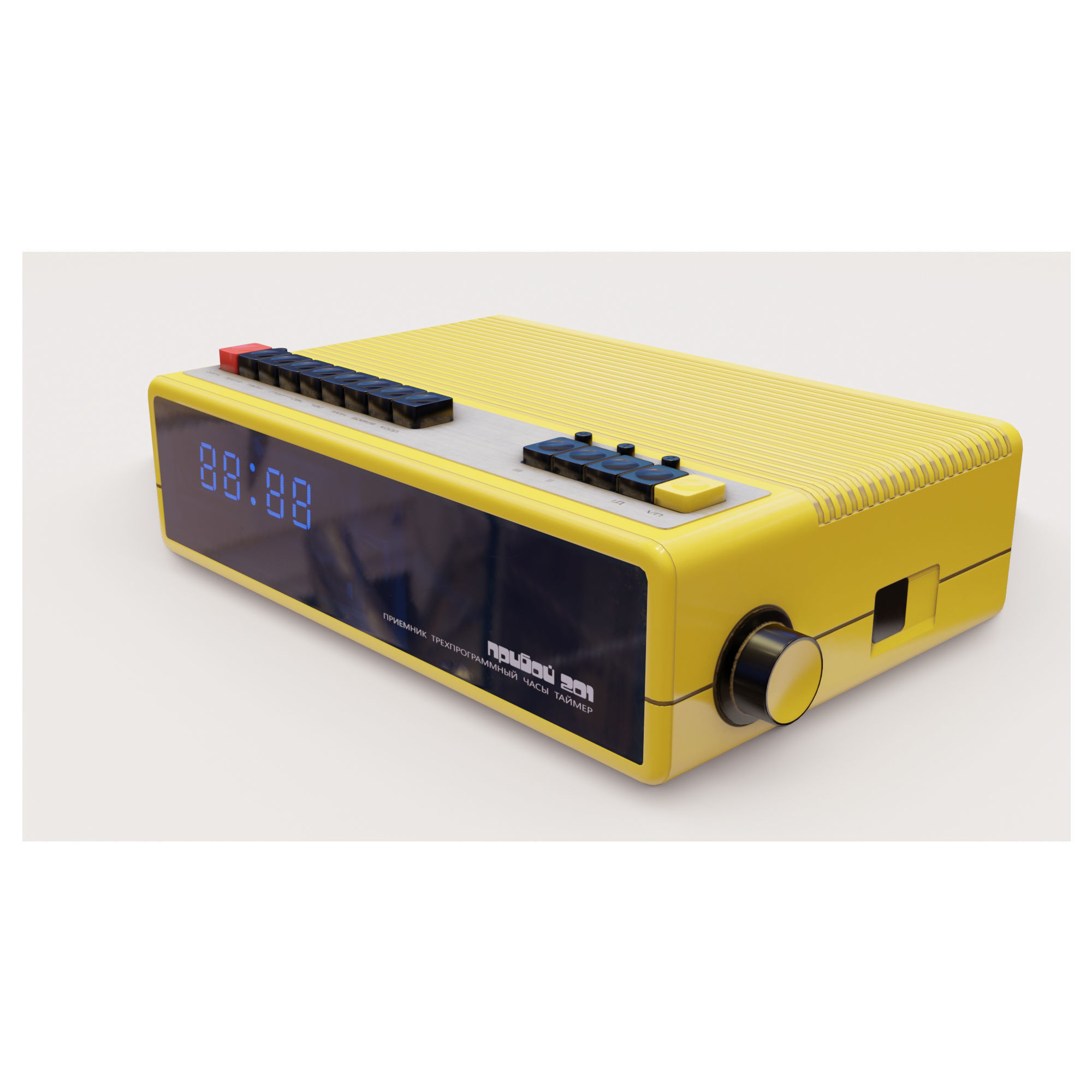 Old radio receiver made in the USSR Low-poly 3D model_10