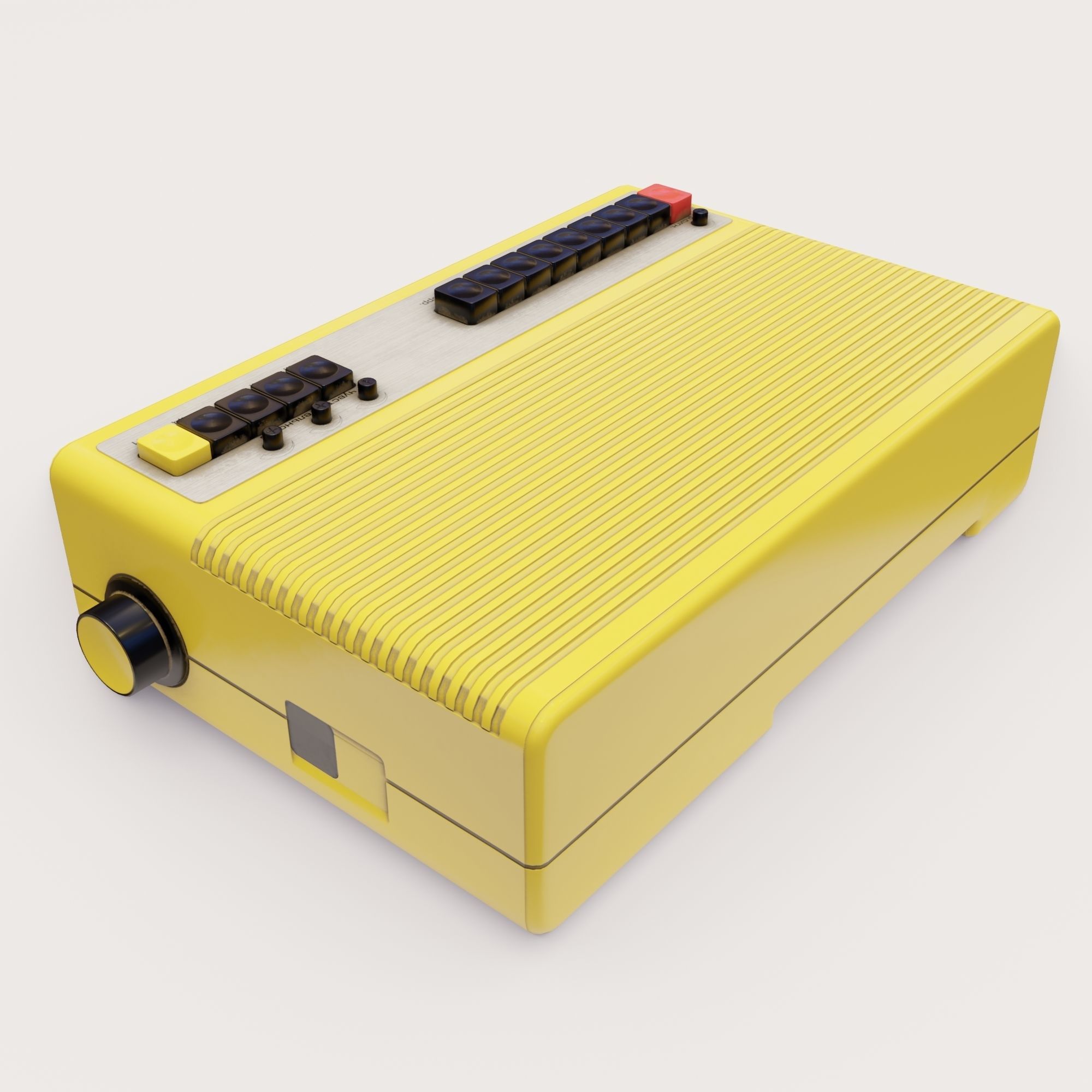 Old radio receiver made in the USSR Low-poly 3D model_3