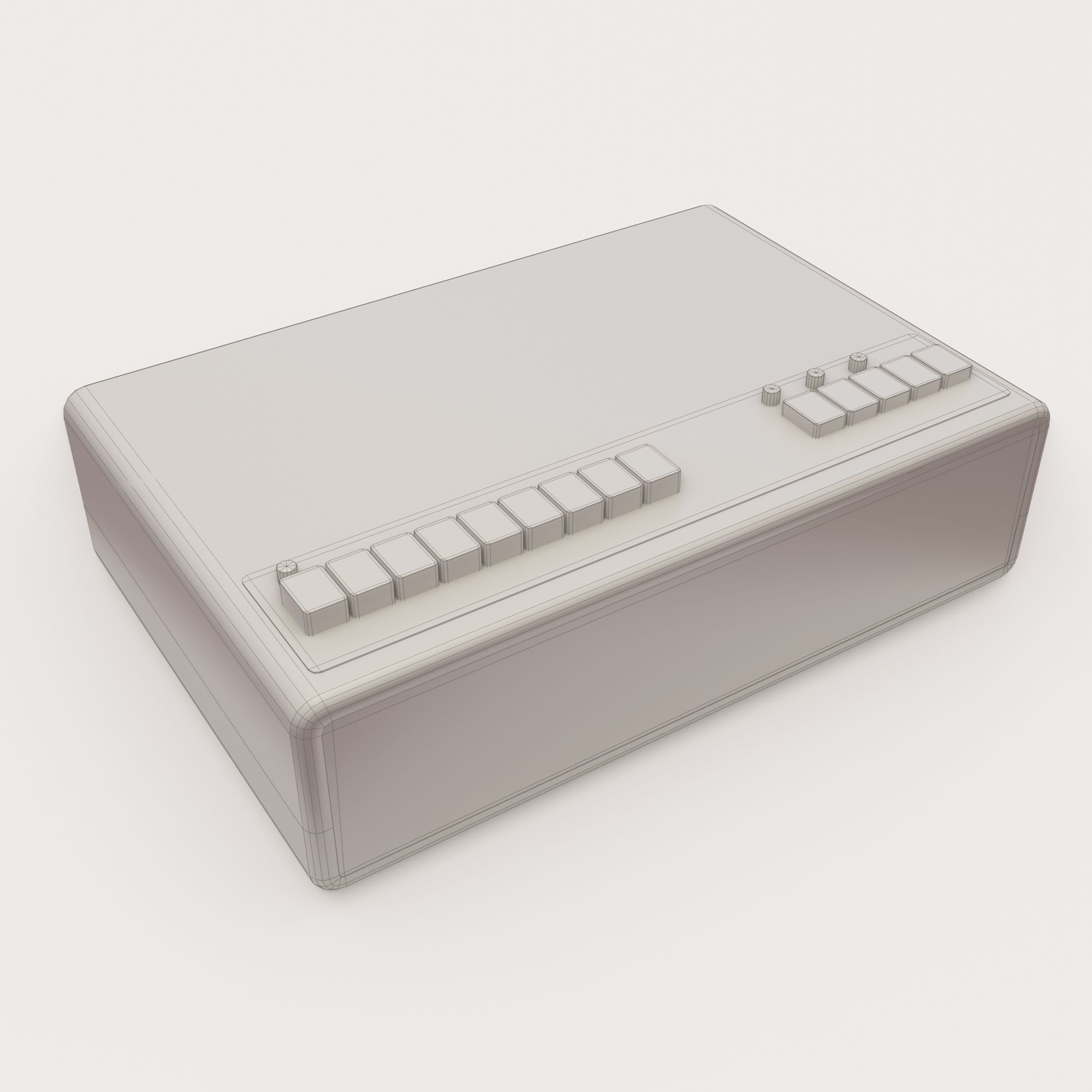 Old radio receiver made in the USSR Low-poly 3D model_6