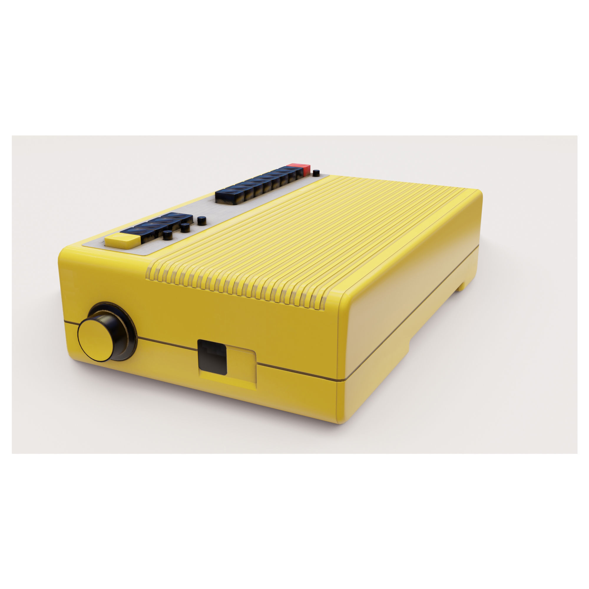 Old radio receiver made in the USSR Low-poly 3D model_9