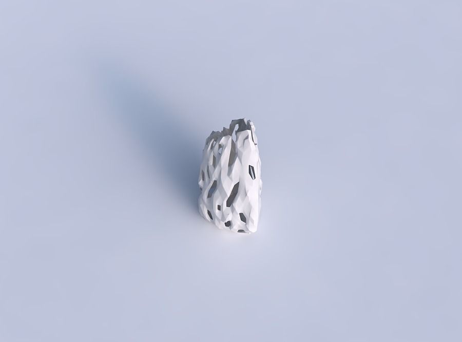 Vase tipped triangle with faceted cuts and bulges 3D print model_1