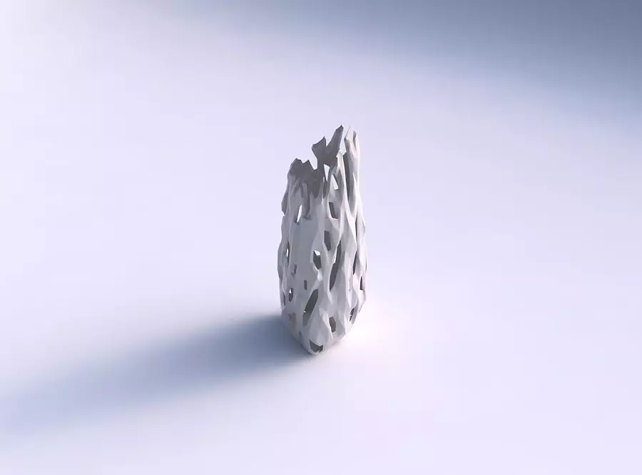 Vase tipped triangle with faceted cuts and 3D print model