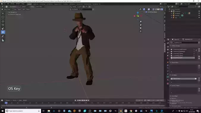Indiana Jones game ready 3D printable Low-poly 3D model
